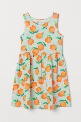 Платье с принтом апельсинов