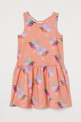 Платье с принтом колибри