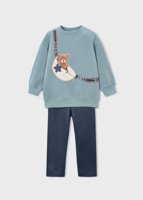 Комплект из леггинсов и толстовки с плюшевым мишкой 