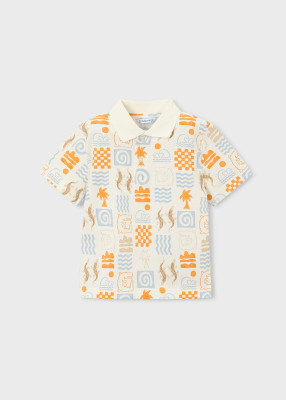 Футболка-поло с принтом