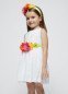 Платье для девочки с поясом и цветочным принтом