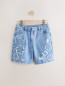 Денім - 100% Cotton Denim Crochet Flower Shorts (3-16yrs)